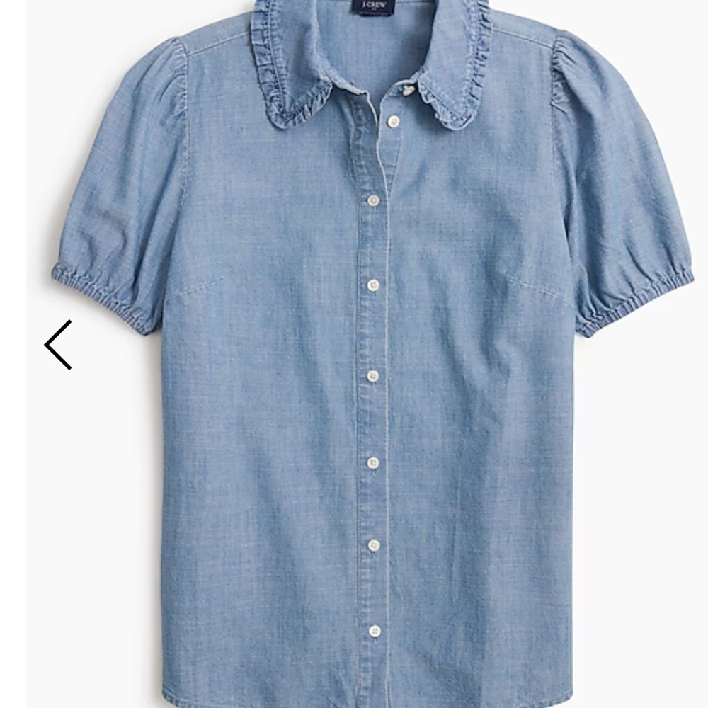 Blue Short Sleeve Button-Up Shirt